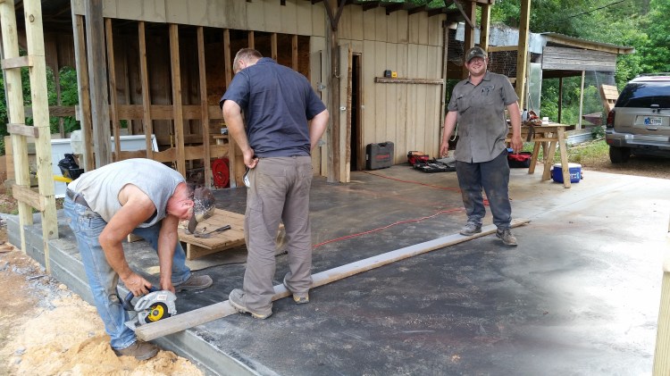 Cutting concrete lines 